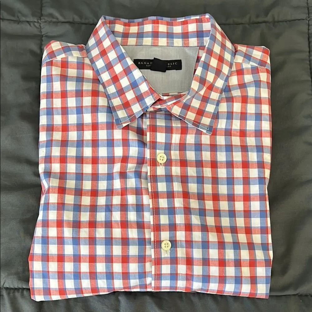 Banana Republic Soft Wash Plaid Shirt Size XL